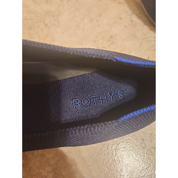 Rothy's "The Point" Flats in Deep Navy Blue w/ Camo Soles Size 10.5 - Picture 6 of 11